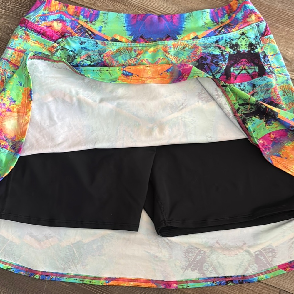 Vibrant Multicolor Women's Tennis /Swim/Pickleball Skirt - Picture 3 of 6